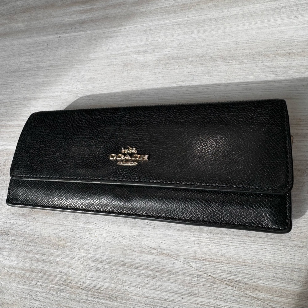 Coach leather snap and zip wallet